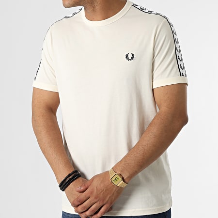 Fred Perry - Tee Shirt A Bandes Taped Ringer M6347 Beige