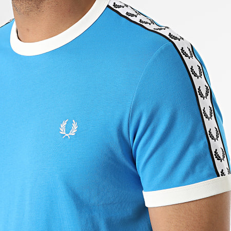 Fred Perry - Tee Shirt A Bandes Taped Ringer M6347 Bleu