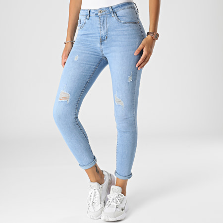 Girls Outfit - Jeans slim donna B1315 lavaggio blu