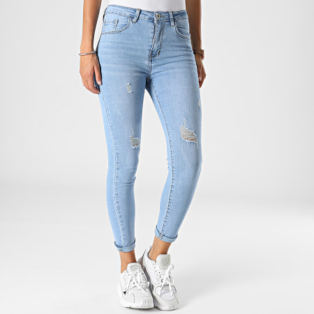 Girls Outfit - Jeans slim donna B1315 lavaggio blu