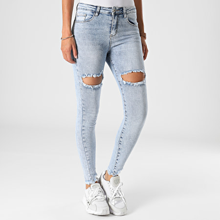 Girls Outfit - Jeans slim donna B1217 lavaggio blu