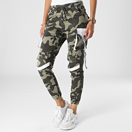 Girls Outfit - Jogger Pant donna B1321 Camouflage Verde Khaki