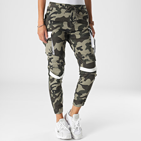 Girls Outfit - Jogger Pant Femme B1321 Camouflage Vert Kaki