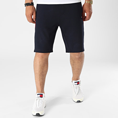 Tommy Hilfiger - Pantaloncini da jogging tricolore colorati 6851 blu navy