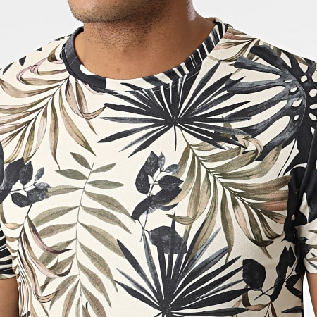 Frilivin - Tee Shirt Oversize Floral Beige