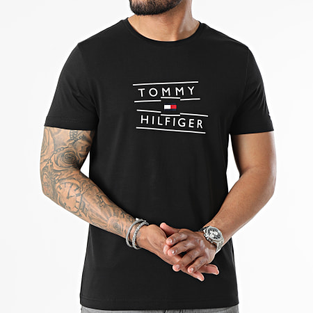 Tommy Hilfiger - Camiseta Taping Stacked Logo 7097 Negro