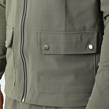 Aarhon - 22019-22018 Set giacca con zip e pantaloni da jogging verde cachi