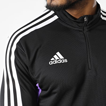 Adidas Sportswear - Maglietta a maniche lunghe con collo a zip HA2581 Real Madrid Nero