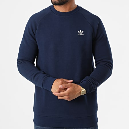 Adidas Originals - HK0089 Sudadera con cuello redondo Azul marino