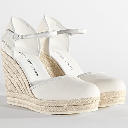 Calvin Klein Jeans - Sandales Femme Wedge Close Toe 0569 Bright White