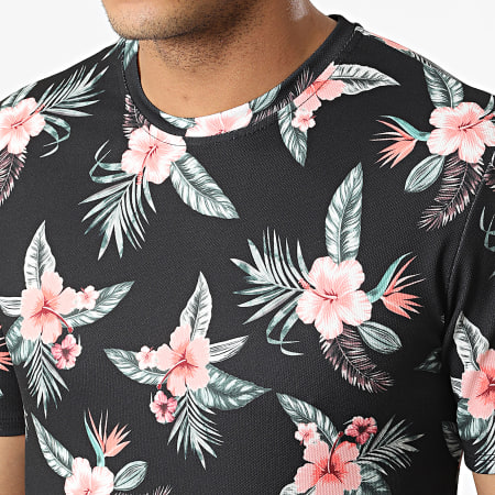 Frilivin - Tee Shirt Floral Noir