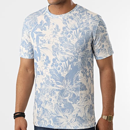 Frilivin - Tee Shirt Oversize Blanc Bleu Clair
