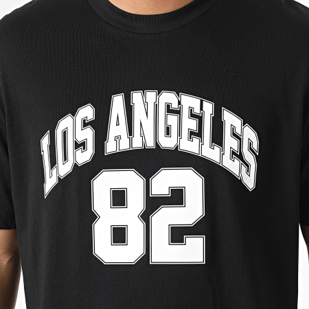 Luxury Lovers - Oversize Camiseta College Los Angeles Negro Blanco