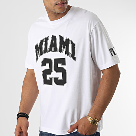 Luxury Lovers - Tee Shirt Oversize Large College Miami Blanc Noir