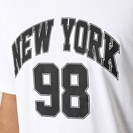 Luxury Lovers - Oversize Camiseta College New York Blanco Negro