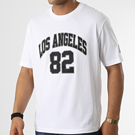 Luxury Lovers - Oversize Camiseta College Los Angeles Blanco Negro