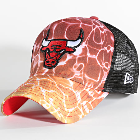 New Era - Cappello Trucker Chicago Bulls Summer City Rosso Arancione Gradiente