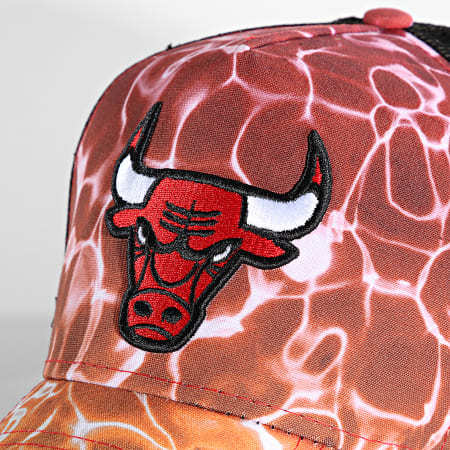 New Era - Cappello Trucker Chicago Bulls Summer City Rosso Arancione Gradiente