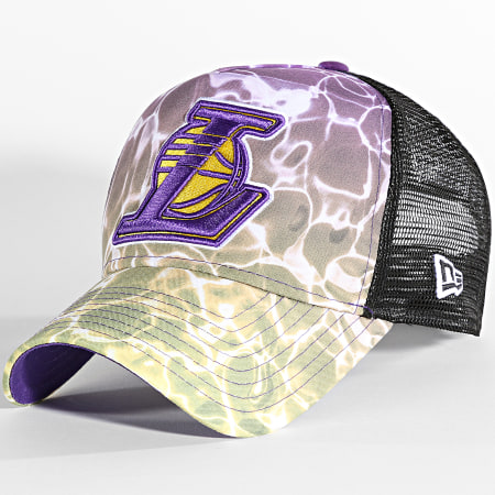 New Era - Summer City Trucker Cap Los Angeles Lakers Purple Yellow Gradient