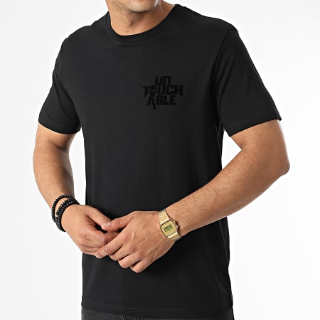 Untouchable - Maglietta con logo in velluto nero