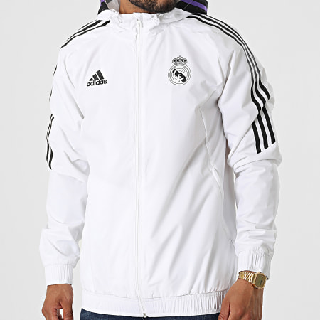 Adidas Sportswear - Coupe-Vent Capuche Real Madrid HA2608 Blanc