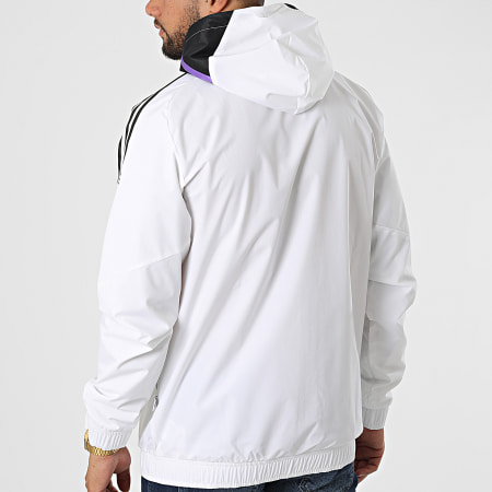 Adidas Sportswear - Giacca a vento con cappuccio Real Madrid HA2608 Bianco