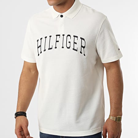 Tommy Hilfiger - Polo Manches Courtes Relaxed Fit Icon Varsity 5741 Blanc