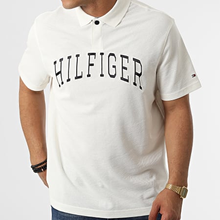 Tommy Hilfiger - Polo Manches Courtes Relaxed Fit Icon Varsity 5741 Blanc