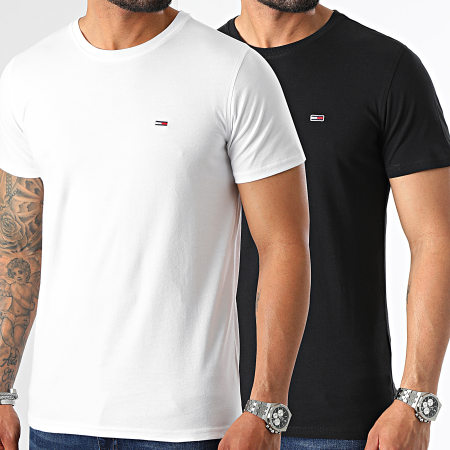 Tommy Jeans - Lot De 2 Tee Shirts CNeck 2466 Blanc Noir