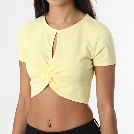 Only - Top donna Crop Live Love Yellow