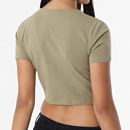 Only - Top Mujer Crop Live Love Caqui Verde