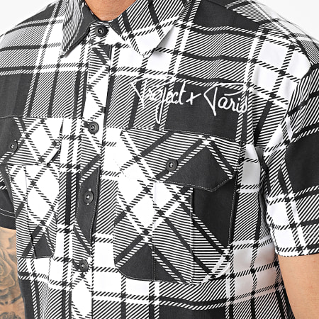 Project X Paris - Camisa de manga corta a cuadros 2110177 Negro Blanco