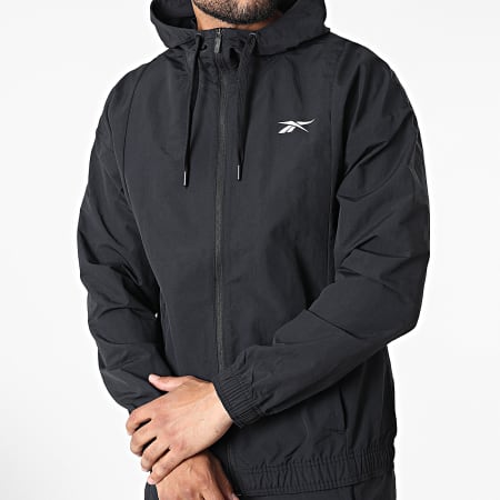 Reebok - Set giacca con zip e pantaloni da jogging con cappuccio H49109 Nero