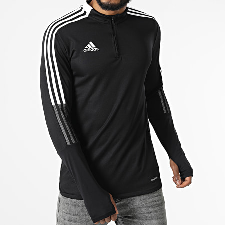 Adidas Sportswear - GH7304 Top con collo a zip nero