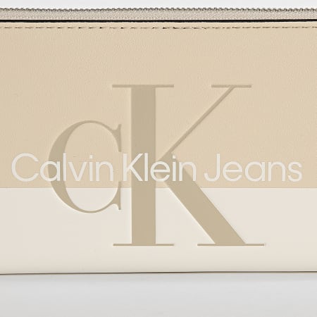 Calvin Klein - Portefeuille Femme Sculpted Zip Around 9817 Beige