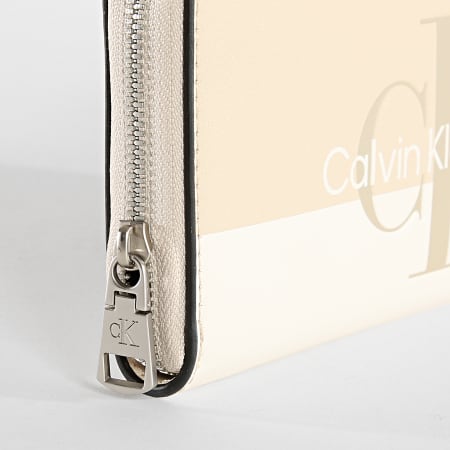 Calvin Klein - Portefeuille Femme Sculpted Zip Around 9817 Beige