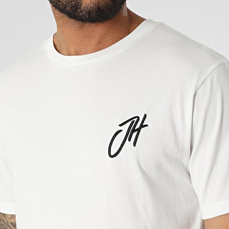 John H - T8812 T-shirt dal taglio rilassato, bianco