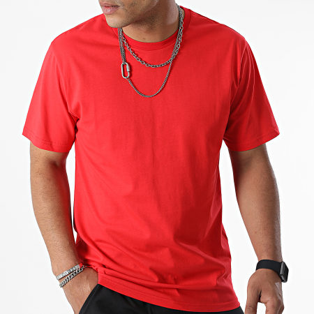 John H - Relaxed Fit Camiseta T8811 Rojo