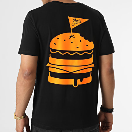 Sale Môme Paris - Burger Camiseta Negro Naranja Fluo