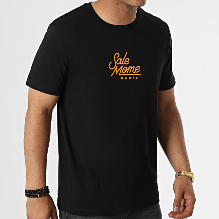 Sale Môme Paris - Tee Shirt Burger Noir Orange Fluo