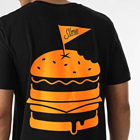 Sale Môme Paris - Burger Camiseta Negro Naranja Fluo