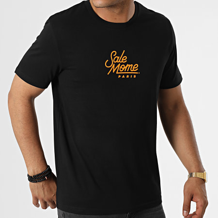 Sale Môme Paris - Tee Shirt Burger Noir Orange Fluo