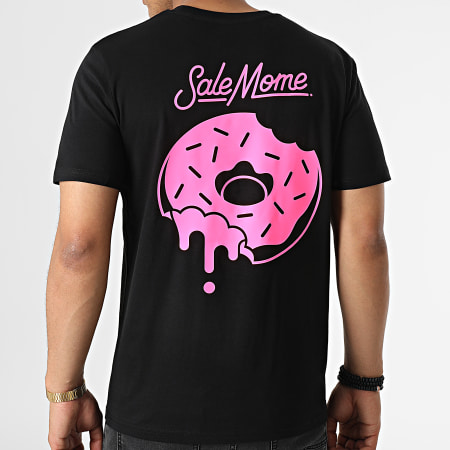 Sale Môme Paris - Tee Shirt Donut Noir Rose Fluo