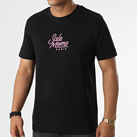 Sale Môme Paris - Tee Shirt Donut Noir Rose Fluo