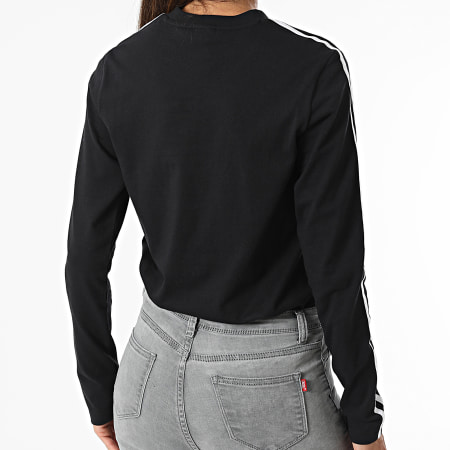 Adidas Sportswear - Tee Shirt Manches Longues Femme 3 Stripes HF7261 Noir