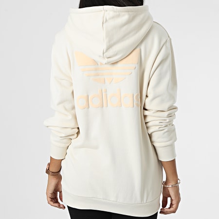 Adidas Originals - Sudadera con capucha Trefoil para mujer HK2790 Beige