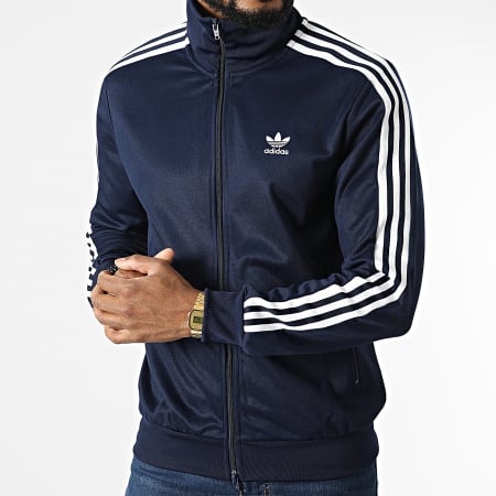 Adidas Originals - Veste Zippée A Bandes HK7364 Bleu Marine