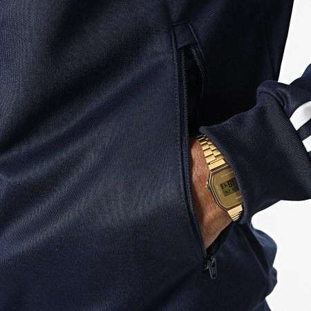 Adidas Originals - HK7364 Giacca con zip a righe blu navy
