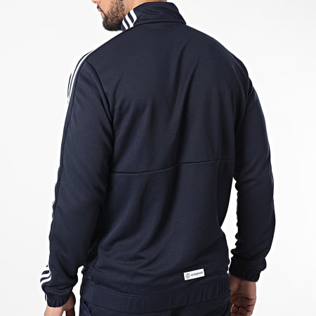 Adidas Sportswear - HE2232 Tuta da ginnastica a righe blu navy