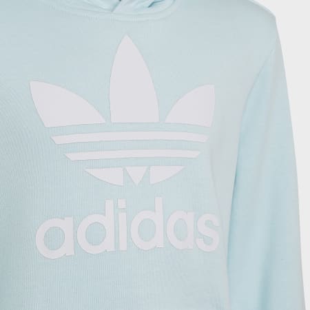 Adidas Originals - Felpa con cappuccio Trefoil da bambino HS8867 Azzurro